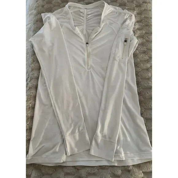 Athleta Womens Tank Green Racerback, White Half Zip, Blue Long Sleeve Lot Size S - Picture 16 of 16